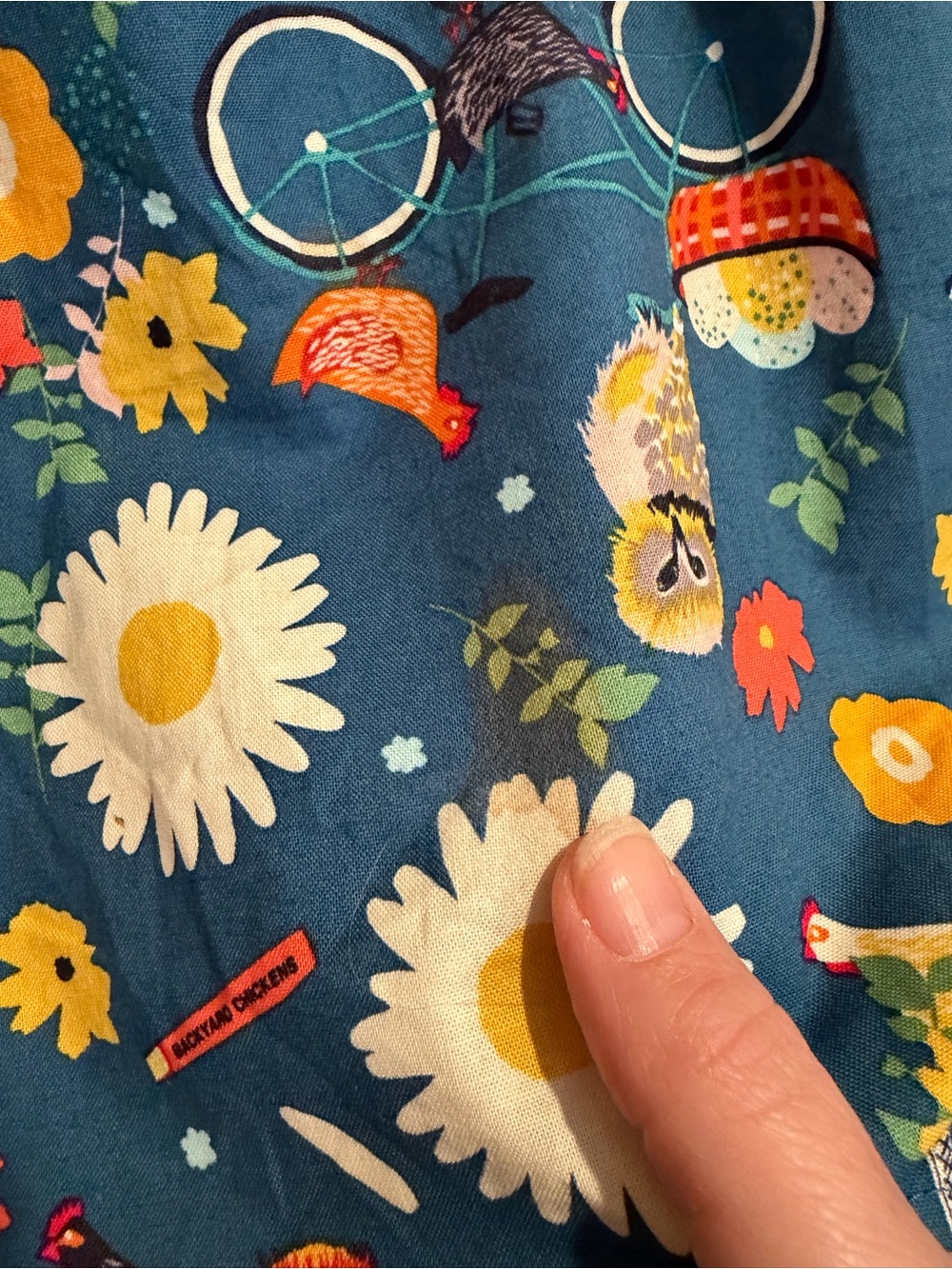 Retrolicious Chicken & Owl Farmgirl Skater Skirt, Partial Elastic Waist, size 2X - Picture 9 of 10